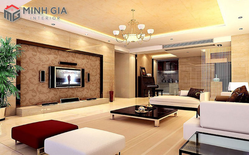 Sử dụng đồ nội thất phòng khách đồng bộ