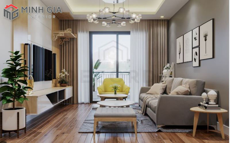 Top 10 Mẫu thiết kế nội thất chung cư đẹp nhất Mẫu nội thất chung cư mini có ban công chan hòa ánh sáng.