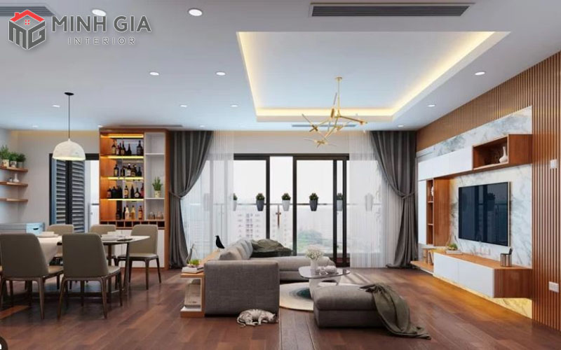 Top 10 Mẫu thiết kế nội thất chung cư đẹp nhất hiện nay Nếu bạn yêu thích không gian sống tự do thì đây chính là một mẫu nội thất chung cư phù hợp.