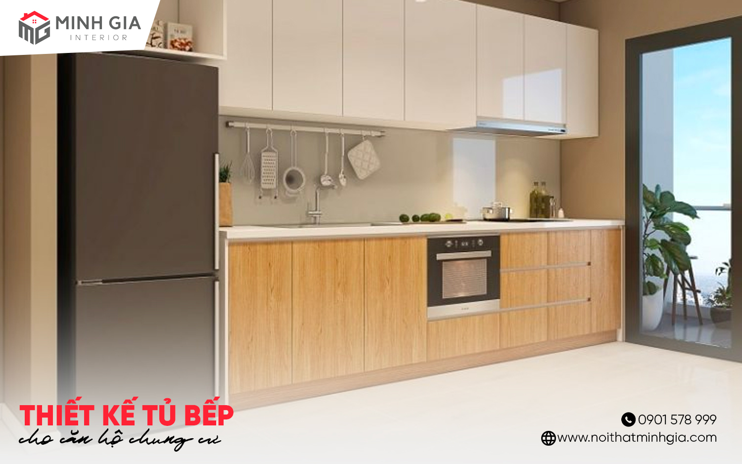 Thiết kế tủ bếp cho căn hộ chung cư