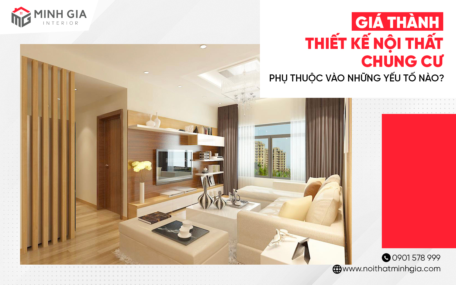 Giá thành thiết kế nội thất chung cư phụ thuộc vào những yếu tố nào?